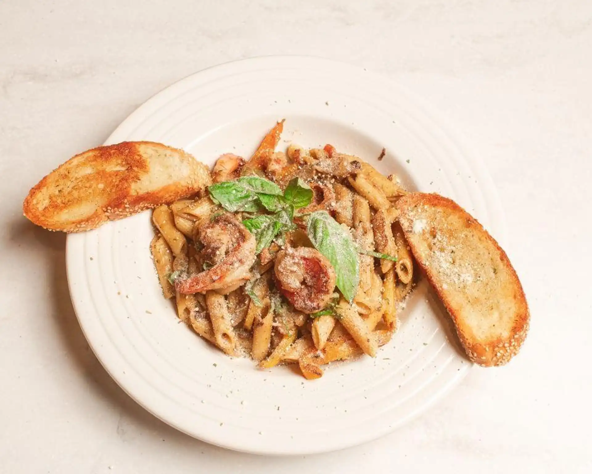 Jerk Shrimp Rasta Pasta from Nathan’s Jerk in Oshawa